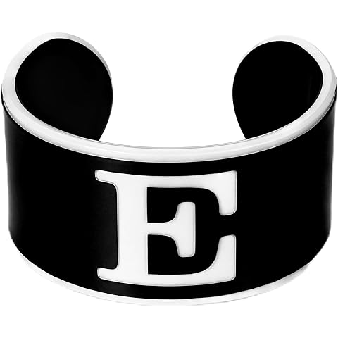 LILIE&WHITE Initial Chunky Bracelets for Women Modern Acrylic Letter Bracelets Trendy Resin Bangles Bracelets Jewelry Gift E