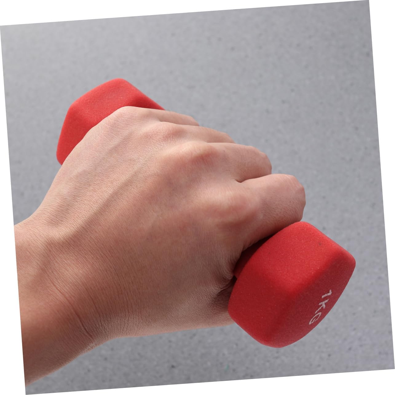 1kg Ergonomic Exercise Dumbbells for Women Non Shape Neoprene Coating for Yoga and Fitness Classes Red