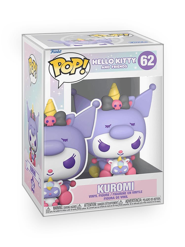 Epic Collectibles Hello Kitty and Friends - Kuromi Unicorn Party Vinyl Figure Collectibles Bundle with Compatible Funko Pop Box Protector