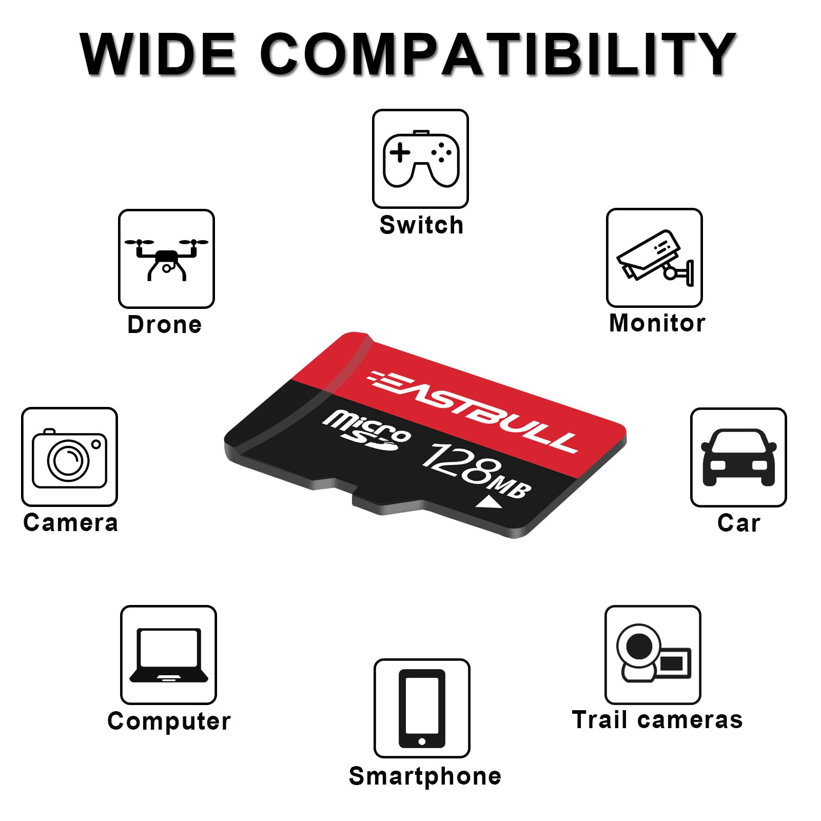 (No 128 GB) 128 MB, paquete de 10 tarjetas micro SD, tarjetas de memoria  SD de 128 MB, paquete de tarjetas SD Full HD de 90 MB/s UHS-I U1 Clase 10 para cámara de seguridad de vigilancia (10 5