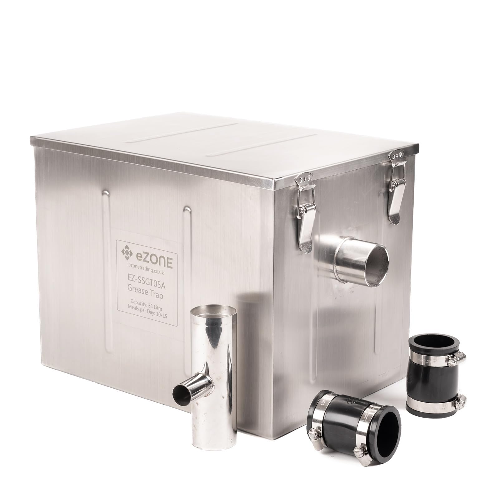Commercial Grease Trap 5Kg Interceptor 33 Litre Volume Stainless Steel for Takeaway Restaurant