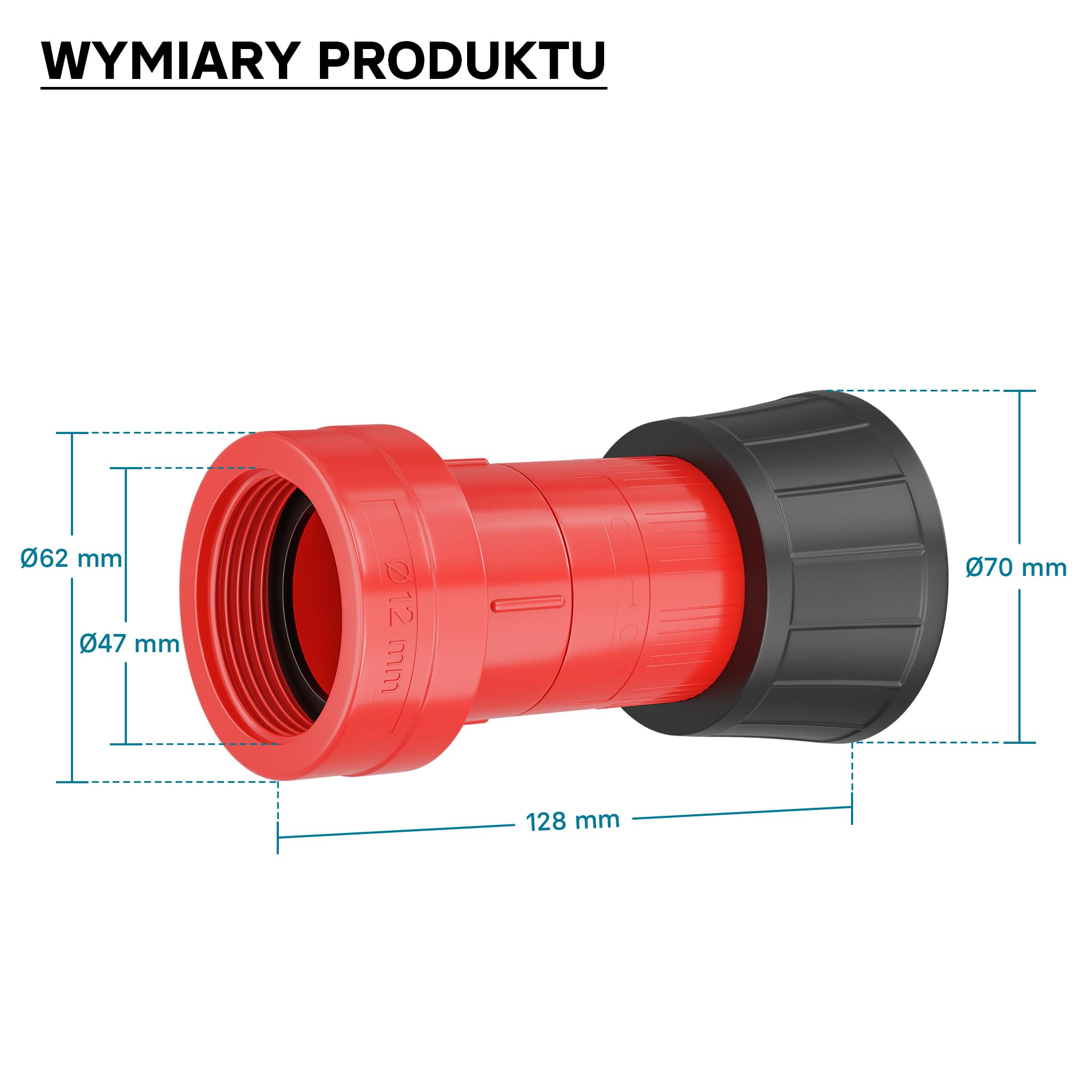 Dysza strumieniowa Wiltec do małego węża strumieniowego 38,1 mm (1,5") dla straży pożarnej lub ogrodu