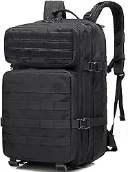 Mochila tática militar Monoki, pacote militar de 3 dias para , saco de mole 42L, Laptop, Preto, 11.81"x19.68"x11.81"