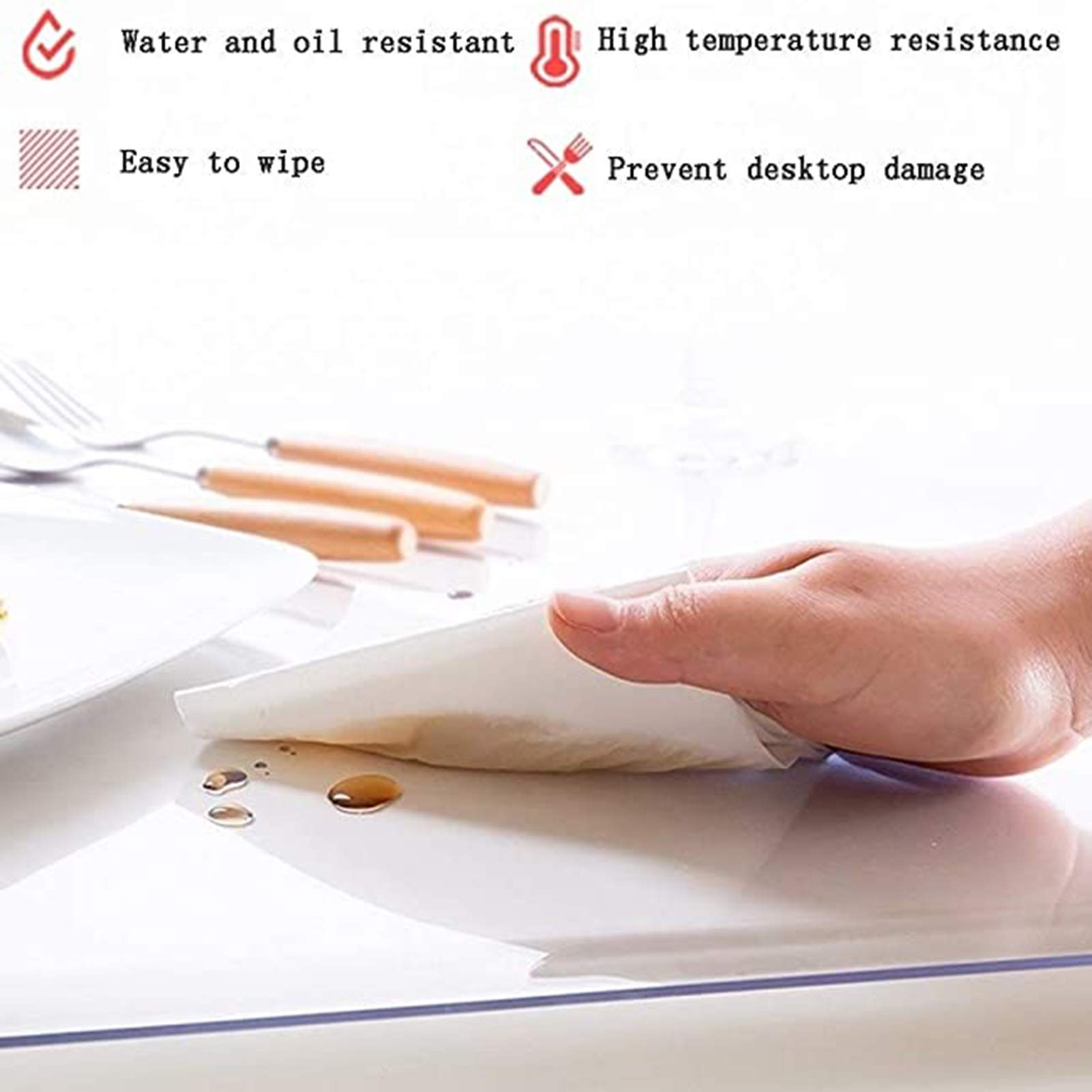 Protector de suelo de PVC transparente para evitar arañazos y resi de alto impacto, 2 mm de grosor, 50 x 180 cm, ideal para oficinas, alfombras y suelos