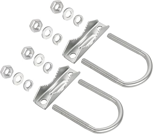 Miniatura 3 de XRDS-RF Abrazadera de montaje de antena U-Bolt 2 PCS, abrazadera de mástil de antena V bloque de mandíbula con pernos en U para antena exterior del