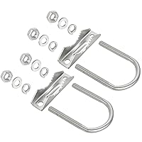 Vista 3 de XRDS-RF Abrazadera de montaje de antena U-Bolt 2 PCS, abrazadera de mástil de antena V bloque de mandíbula con pernos en U para antena exterior