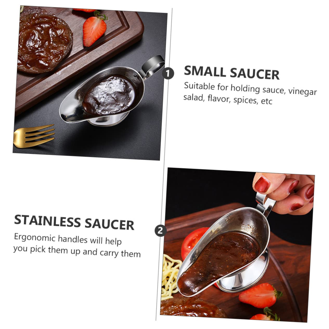 GLEAVI 3Pcs Gravy Boats Versatile Saucer for Sauces Dressings Dips for Kitchen Parties Picnics Storage Containers