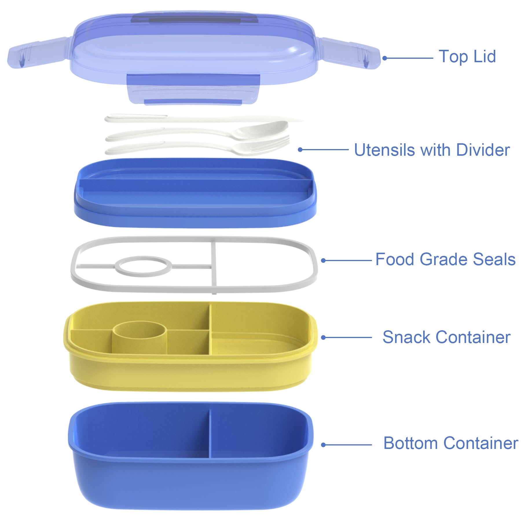 JBGOYON® Bento Lunch Box Set - 3 Stackable Containers for Adults and Kids,lunch box for women- Includes Lunch Bag, Leak-Proof and BPA-Free - Built-in Utensil Set - Dishwasher Safe (Pink)