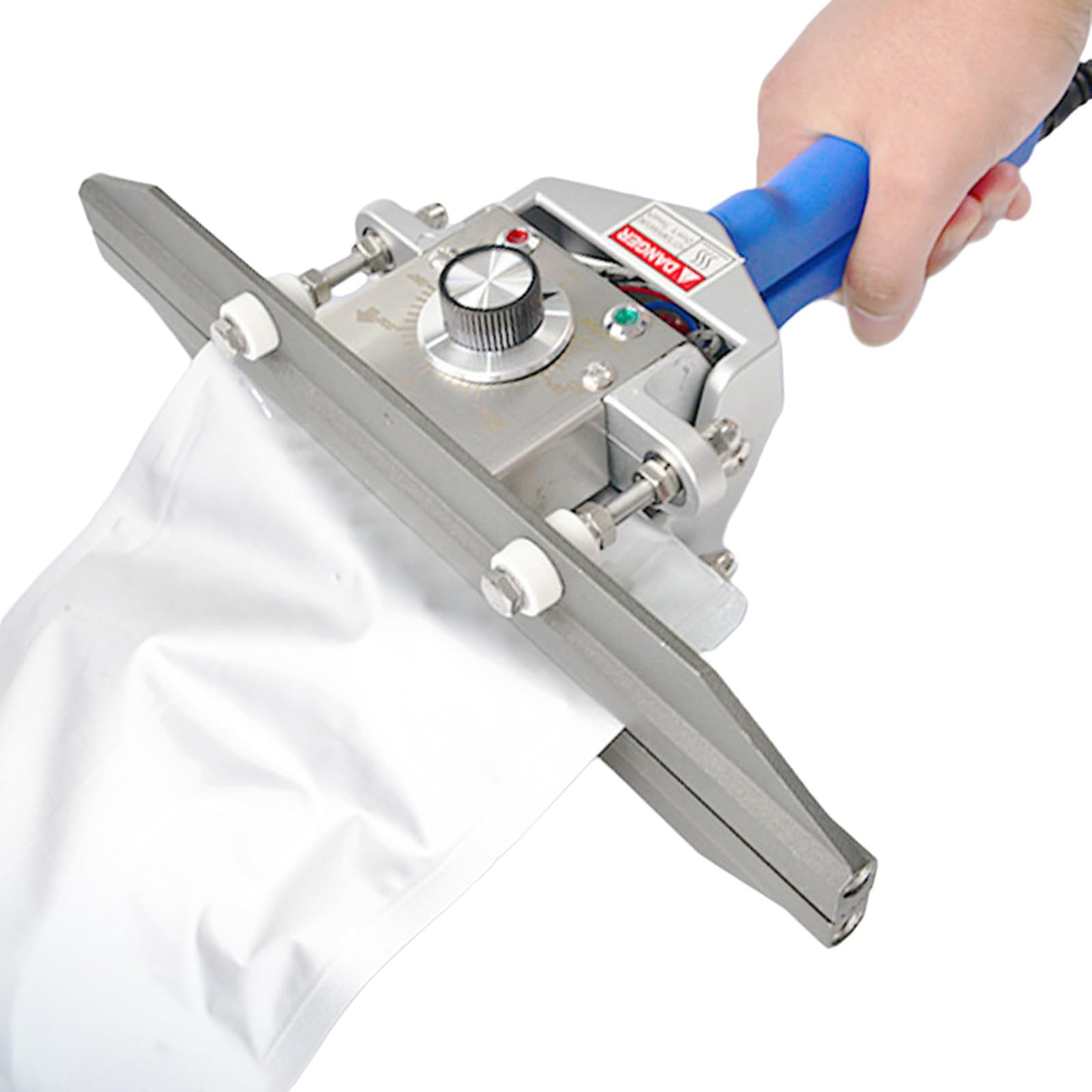 Sellador térmico portátil de mano con temperatura ajustable para sellar bolsas de papel de aluminio, plástico, aperitivos y almacenamiento de alimentos de hasta 200 mm