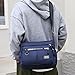 Men's crossbody bag shoulder bag lightweight waterproof Oxford travel bag fashionable handbag top handle bag (Black)