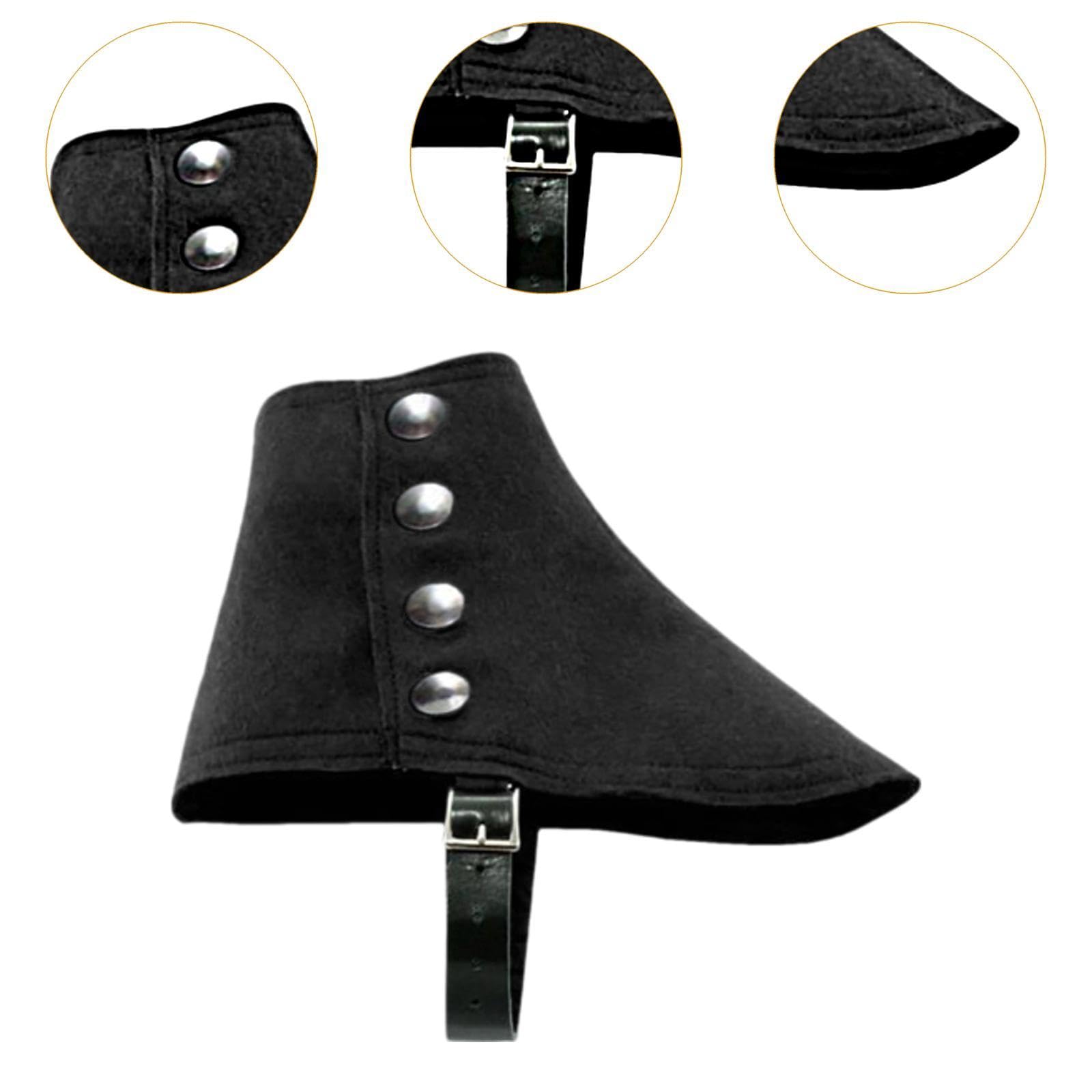 Polainas de Gánster para Disfrazarse, Estilo años 20, para Halloween, Cubrebotas de Pirata Medieval, Negro