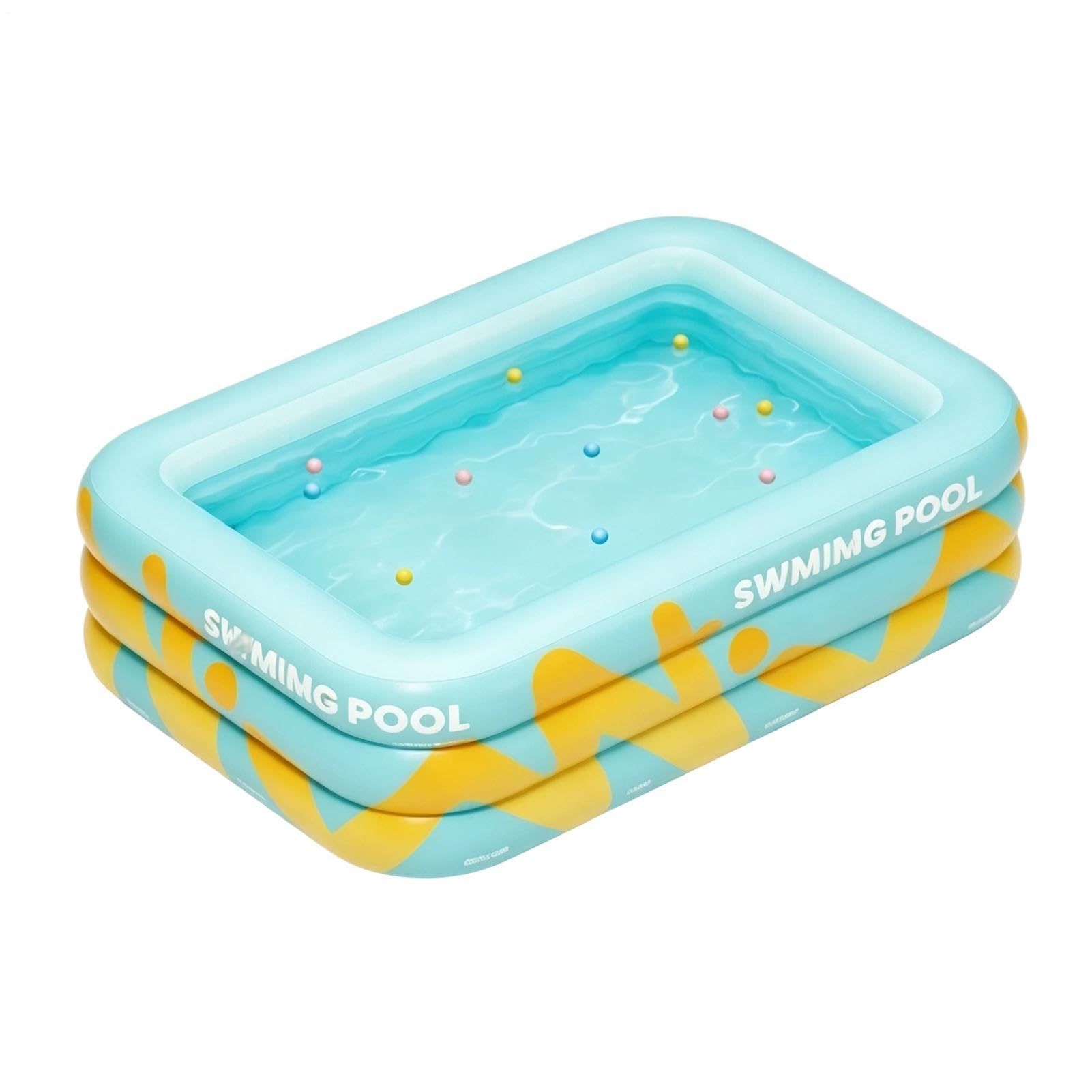 Piscina Hinchable Juguete Engrosado de 210 por 145 por 56 centímetros | Piscina para el verano, en exteriores, en patio, jardín, jardín trasero, césped, parque y en