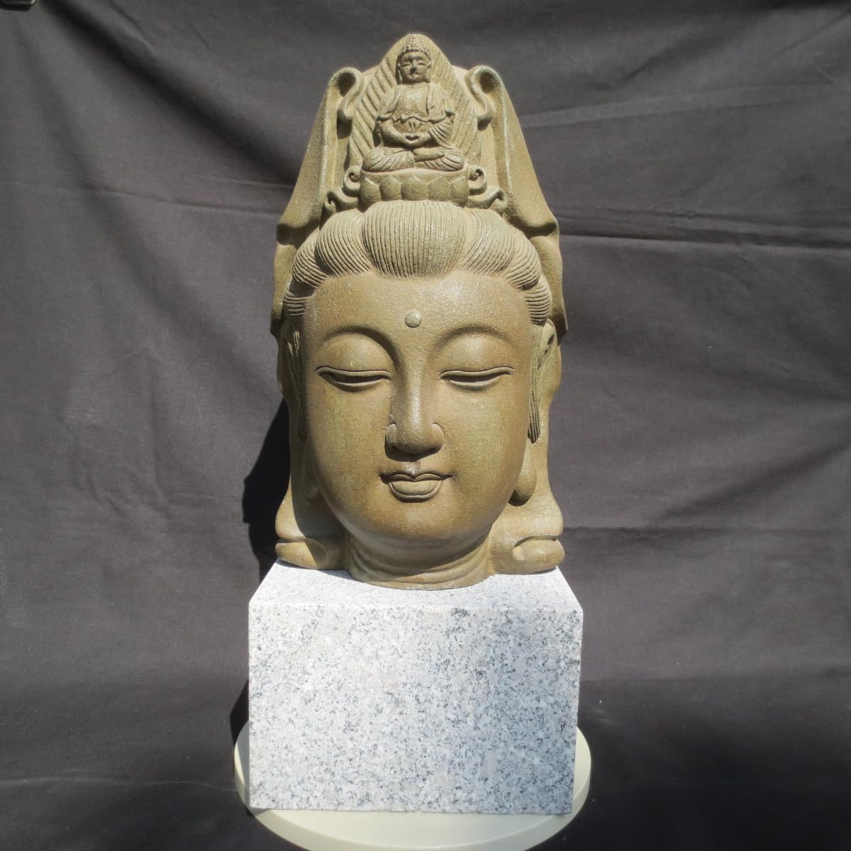 観世音菩薩 観音様 かんのん 仏像 仏頭 みかげ石 御影石 高さ約30cm Amazon.co.jp: 観世音菩薩 観音様 かんのん 仏像 仏頭 みかげ石