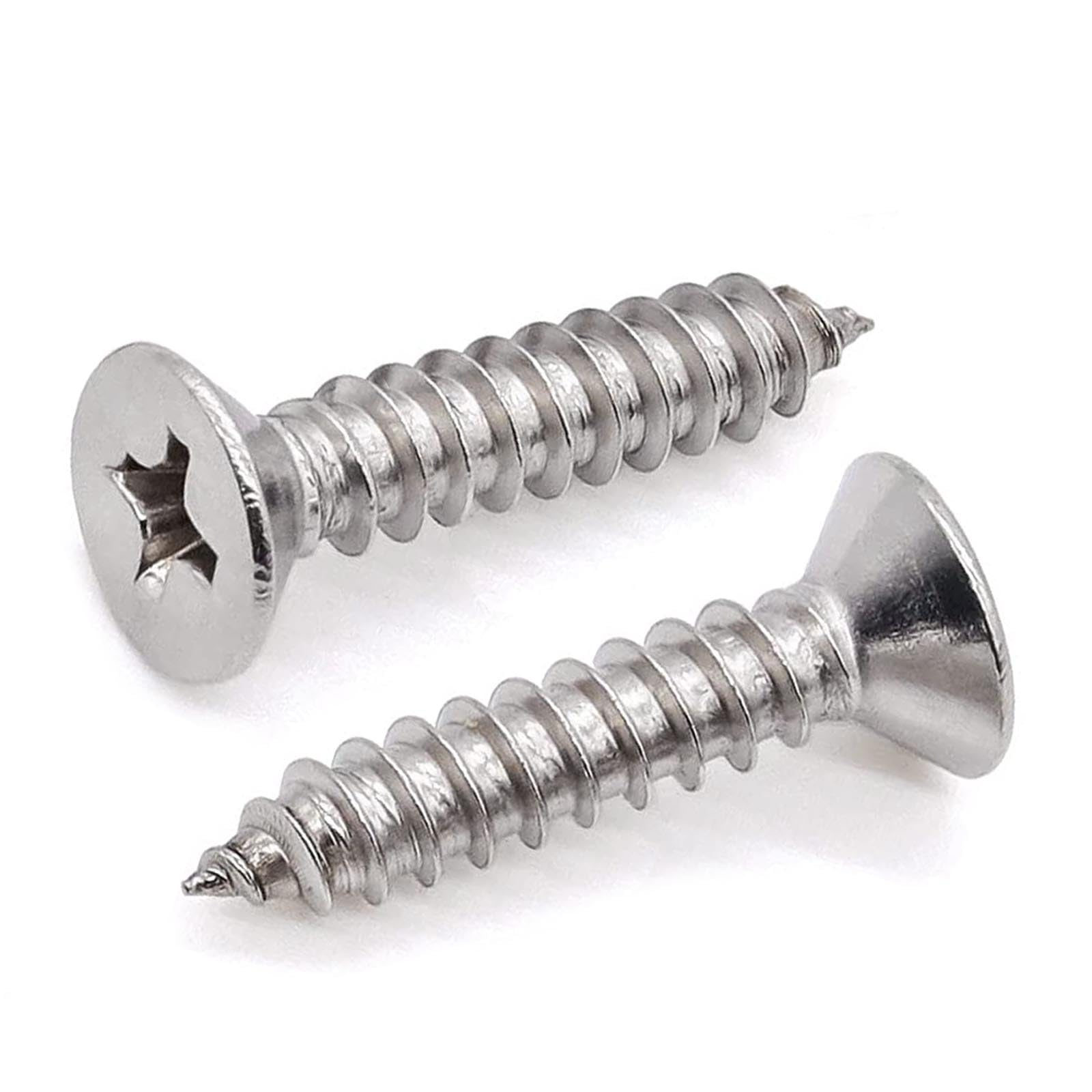 Flat Head Screws,100 PCS #4X3/4 Stainless Steel Phillips Flat Head Wood Screws,Stainless Steel 18-8 A2(304) Screw Used in Household Appliances,