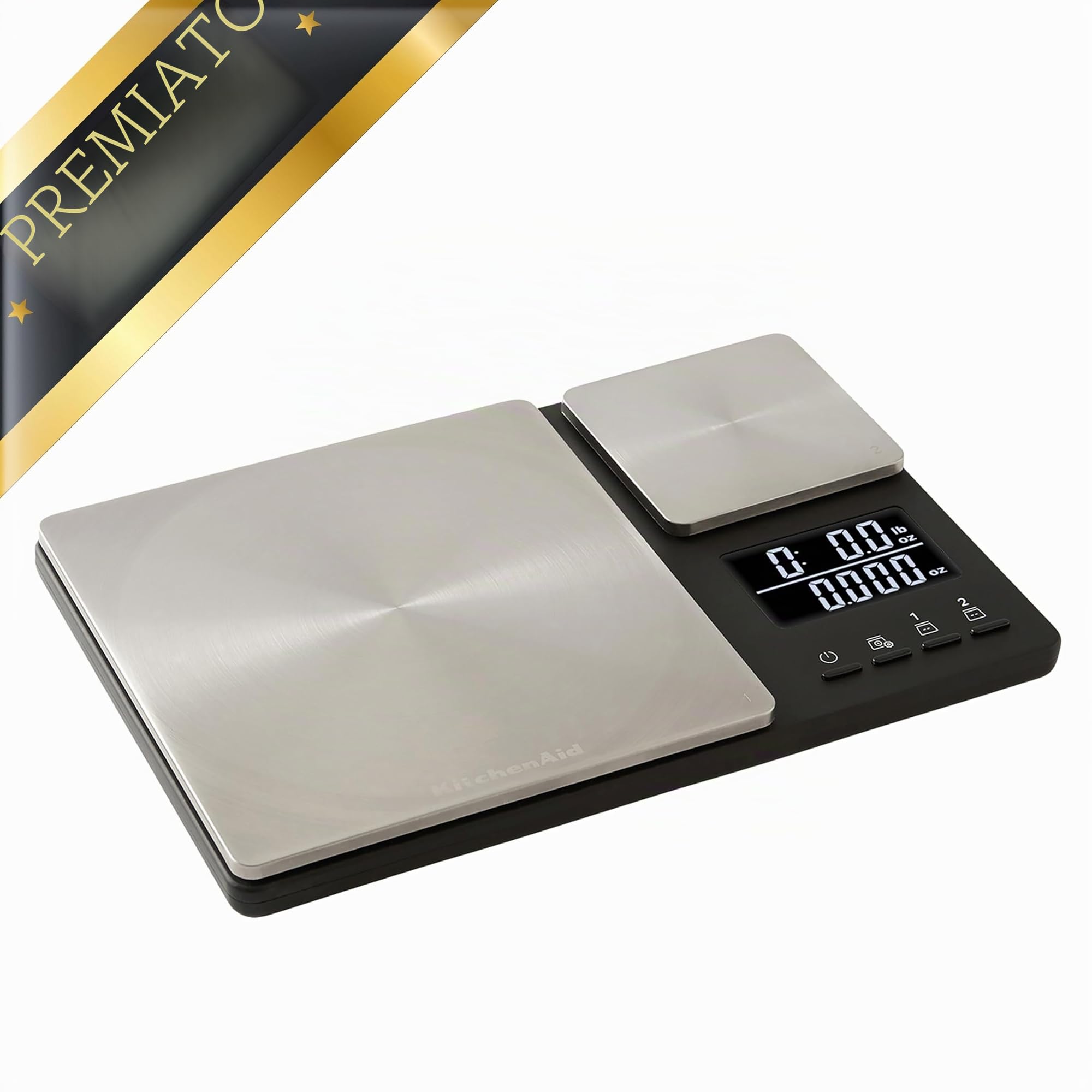 KitchenAid - Bilancia digitale da cucina a doppia piattaforma, capacità 5 kg, colore: Nero