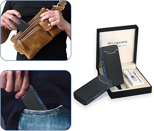 Miniatura 5 de COZYLIFE Encendedor eléctrico de llama, encendedor de arco recargable por USB, encendedor de cigarrillos de metal resistente al viento para tu