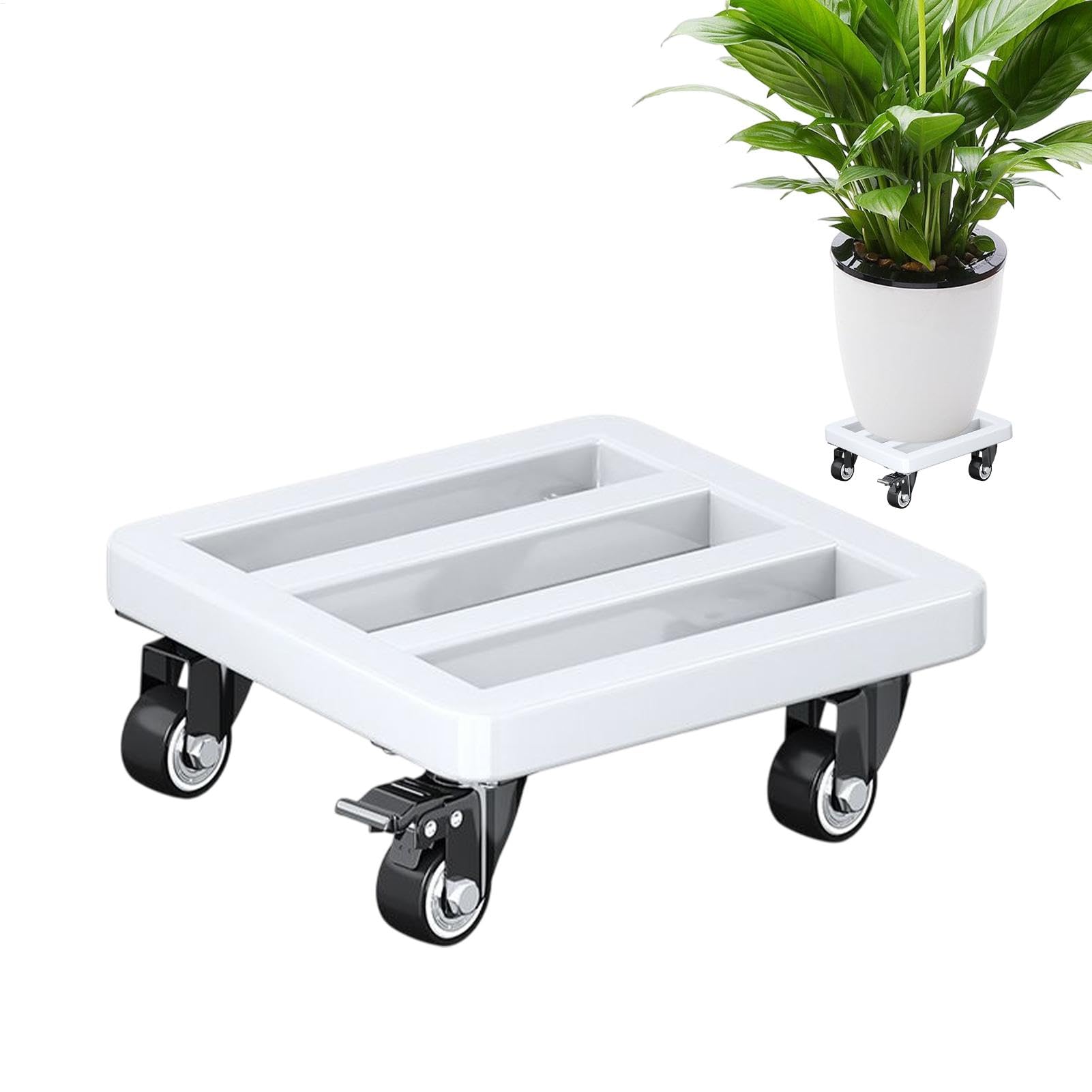 Sottovaso con Ruote Carrello Metallico da 30 cm con Ruote Piovre Girevoli