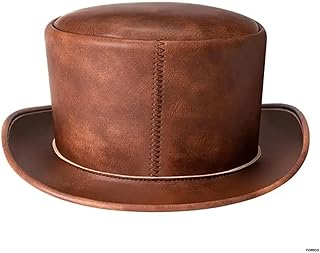 Sombrero de cuero vintage Color sólido fiesta de vacaciones sombrero de Halloween moda unisex personalidad fiesta espectáculo adulto sombrero Otoño e invierno