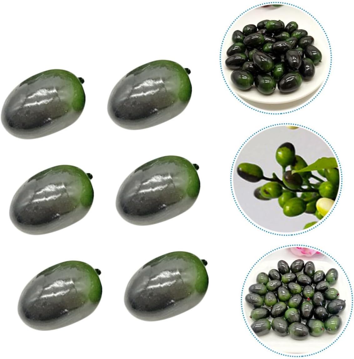 150pcs Artificial Olive Decor Fake Olives for Home Decoration Party Ornaments and Photography Props Versatile Crafting and Teaching Tools