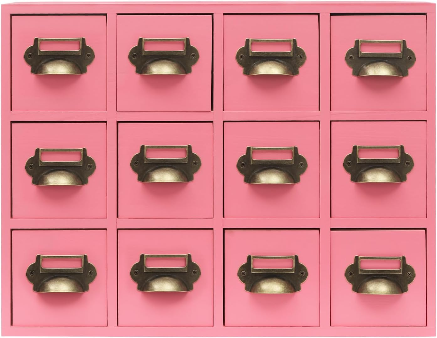 Vintage Desktop Drawer Organizer, 12Drawer Wooden