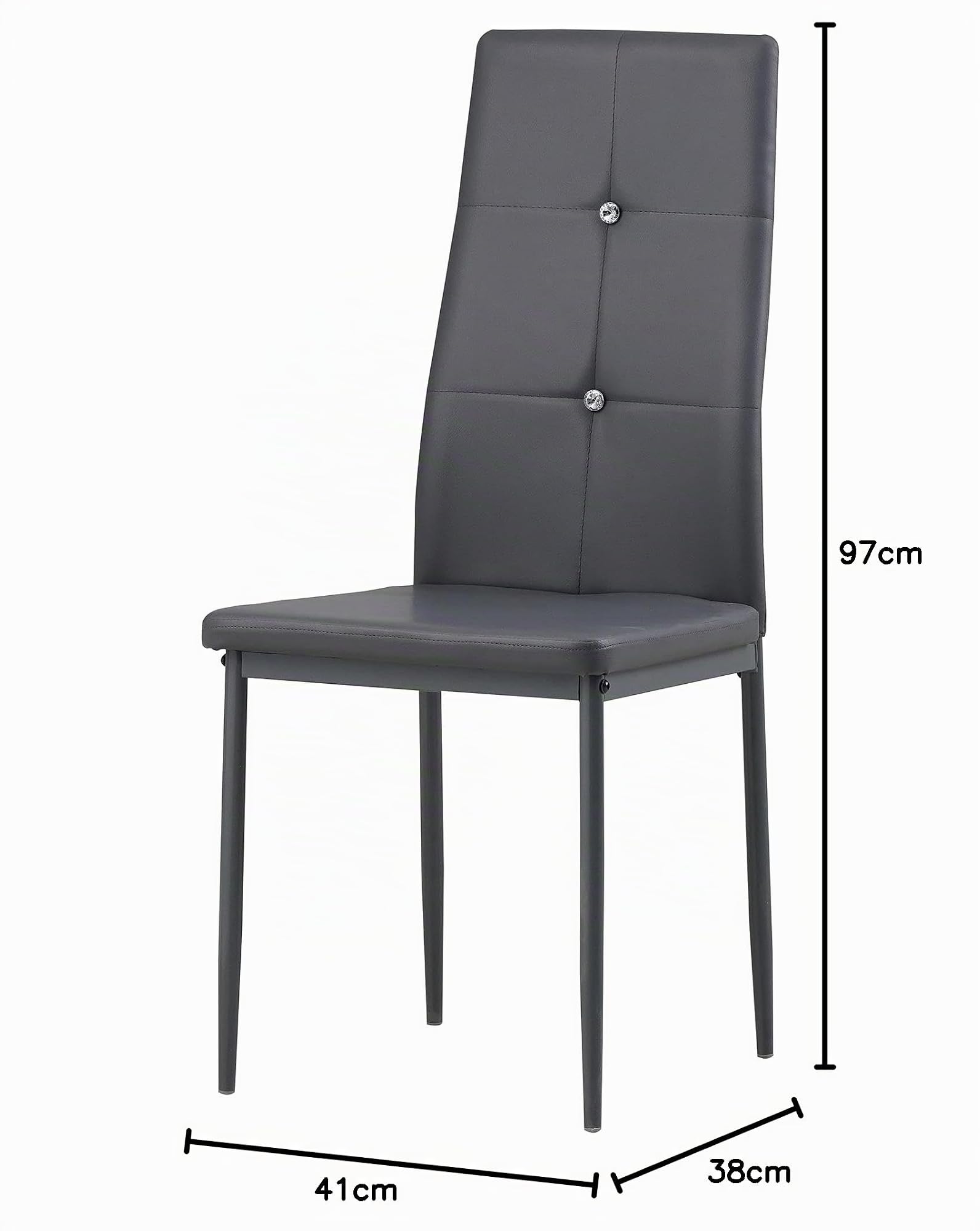 Albatros International Gmbh Albatros 3100 Diamond-6 Sedie Per Sala Da Pranzo, Certificazione Sgs, Colore: Grigio, Finta Pelle, 6 Stühle