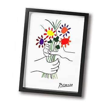 ピカソ/花束を持つ手 アートポスター　絵画　美術品　額縁付き　花 PICASSO ピカソ 花束を持つ手 額 名画【送料無料】 Pablo Picasso Square