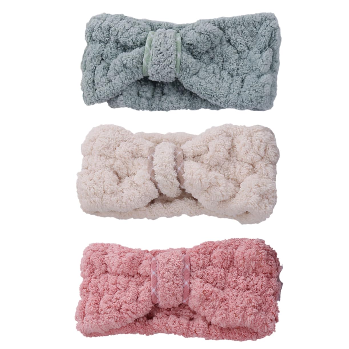 FRCOLOR 6pezzi Fasce Make-up Fleece Da Design Con Fiocco Fascia Elasticizzata Per Sport Doccia e Trucco Comfort e Stile Per Donne Colori Casual