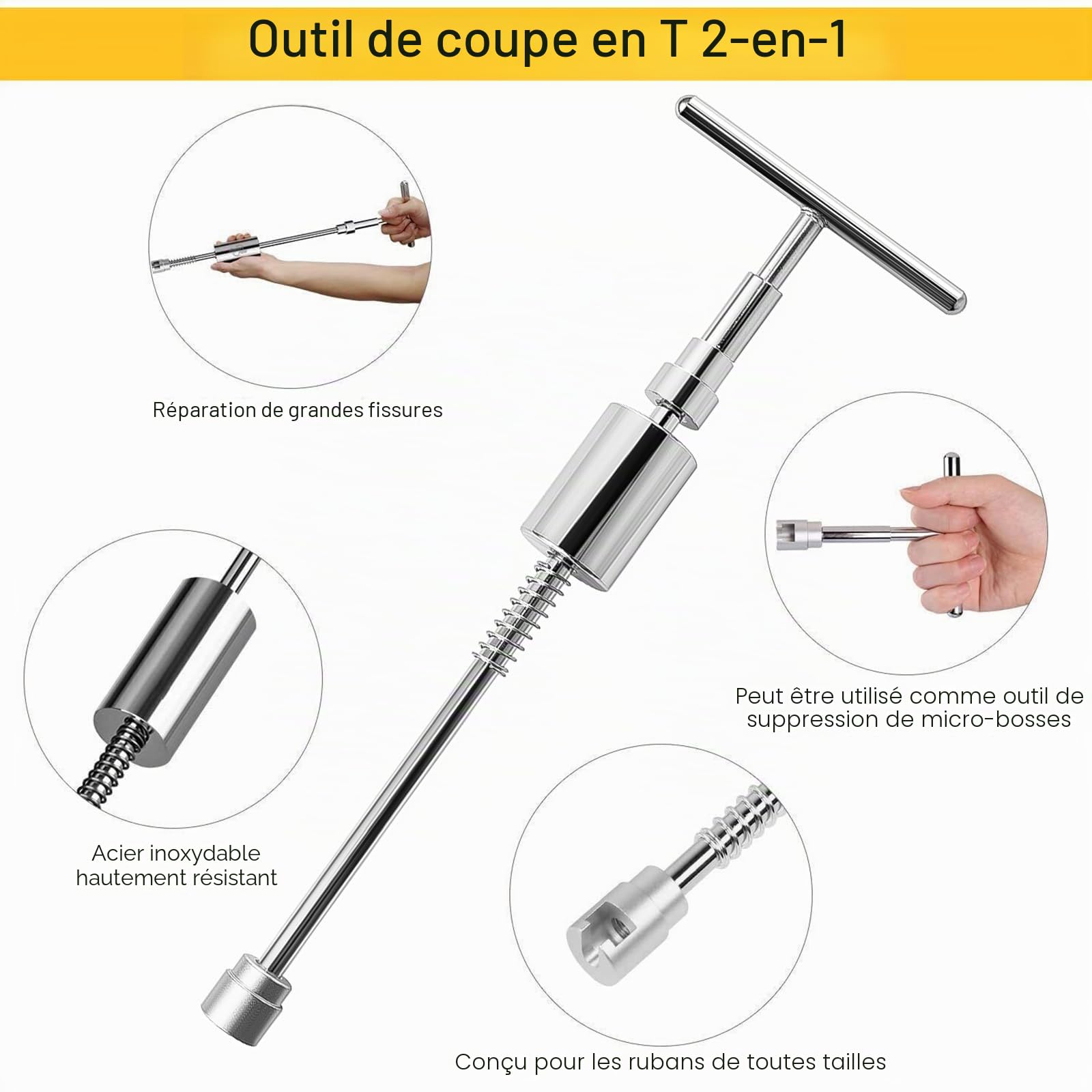 QZQUFJ 34 Pièces Kit de Réparation de Bosses pour Voiture, Debosselage Carrosserie, Kit Debosselage, Convient pour Réparer Les Bosses sur Les Voitures, Les Motos, Kit Debosselage sans Peinture