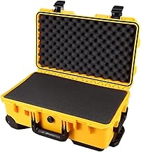 Caja de herramientas profesional resistente al agua para equipos fotográficos con protección de lente SLR, color amarillo