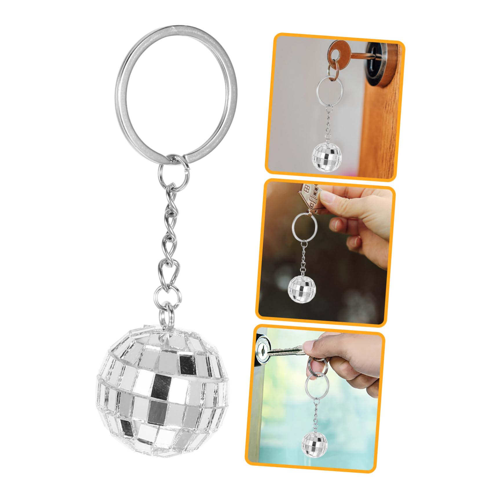 ABOOFAN 10 Piezas Llavero De Bola De Discoteca Espejo De Adorno De Bola De Discoteca Para Equipo Colgante Para Bolso