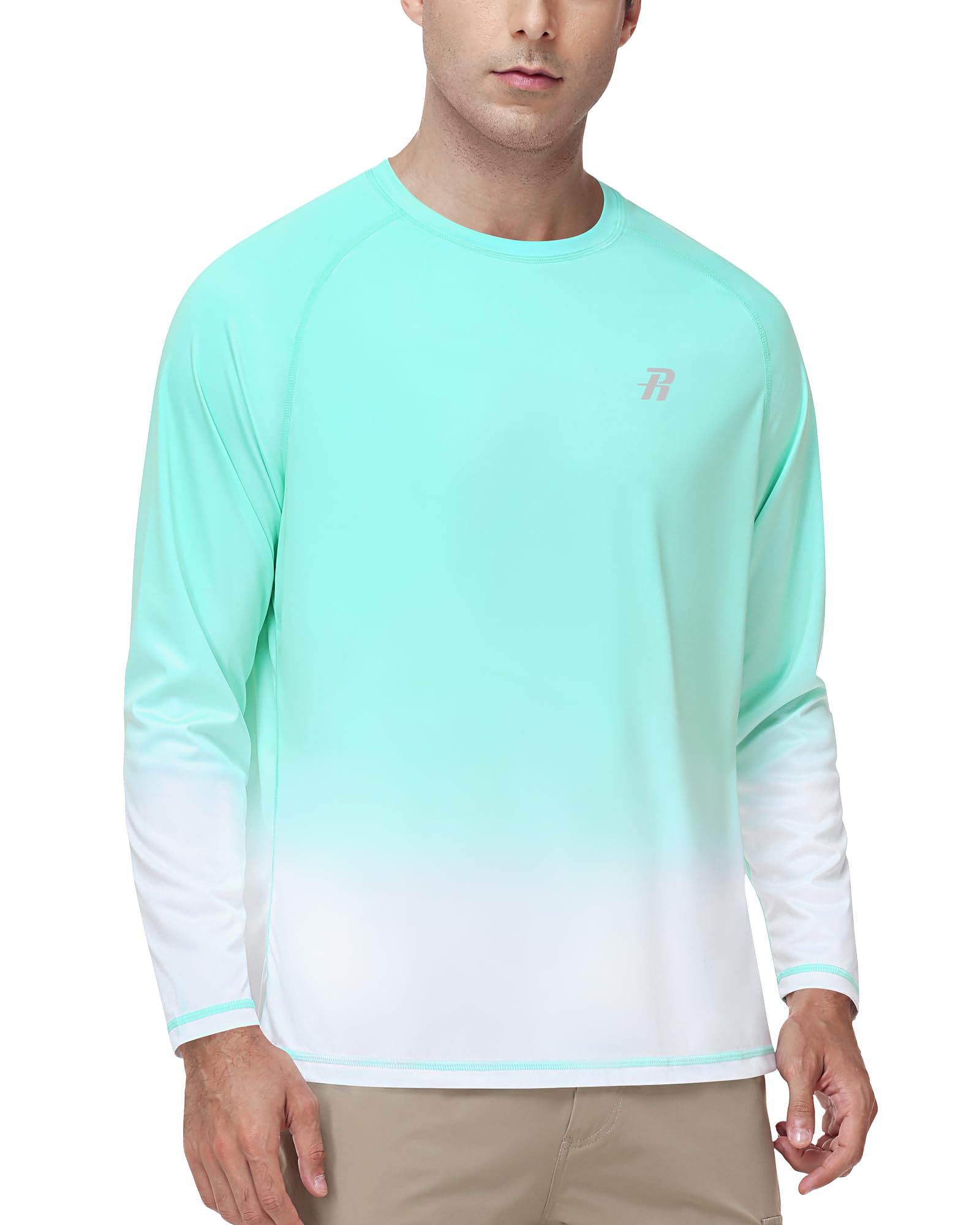 Runhit UV Shirt Herren Langarm UPF 50+ Sonnenschutz Schwimmshirt Atmungsaktives Schnelltrocknendes Rashguard für Surfen Angeln Wandern Outdoor