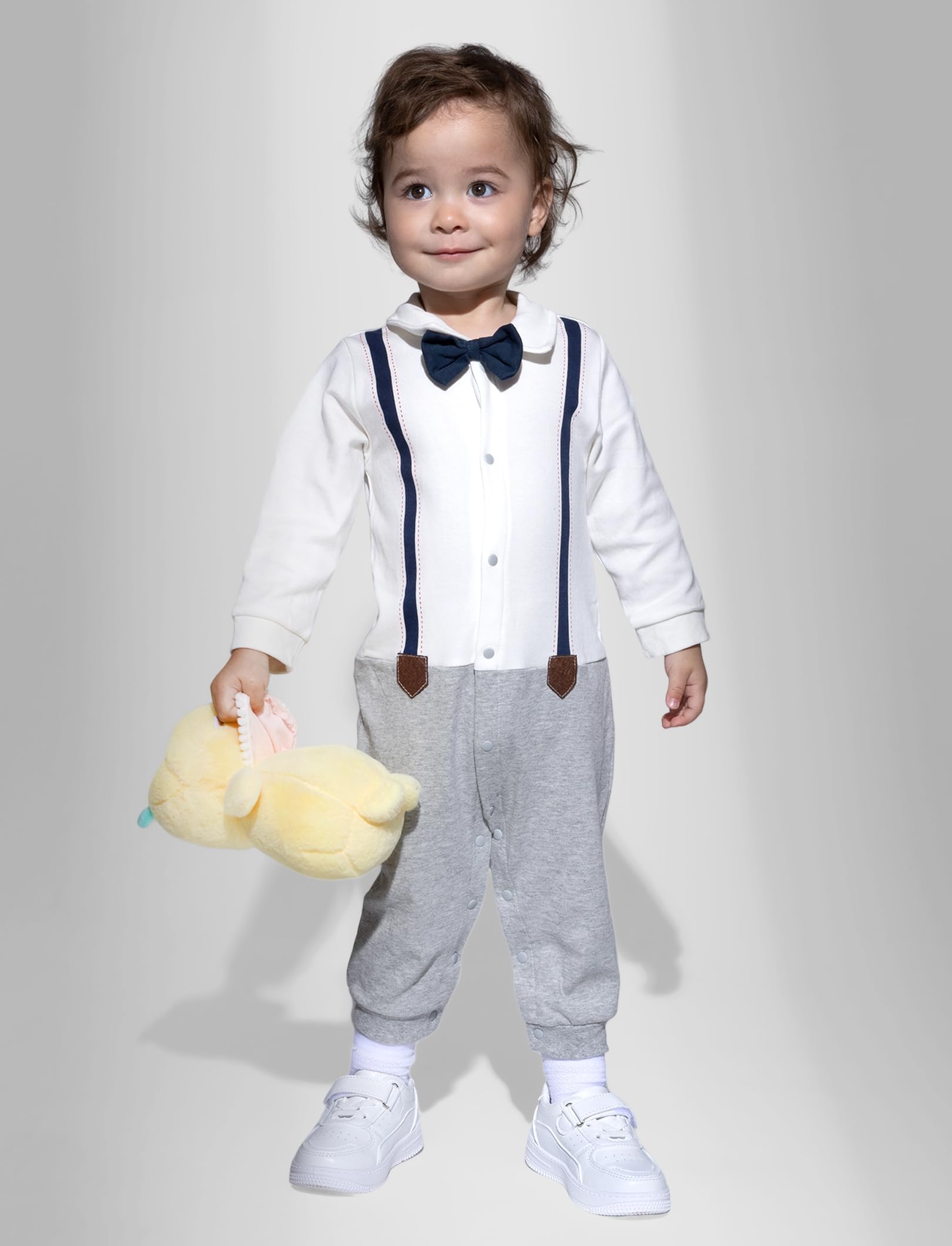 PATPAT Pagliaccetti per Bambino Cotone Morbido con Maniche Lunghe e Senza Piedi, Onesie Neonato Personalizzati per Maschi e Femmine, Tutine Neonato 0-3 Mesi, Body Lungo, Regalo Neonato Maschio