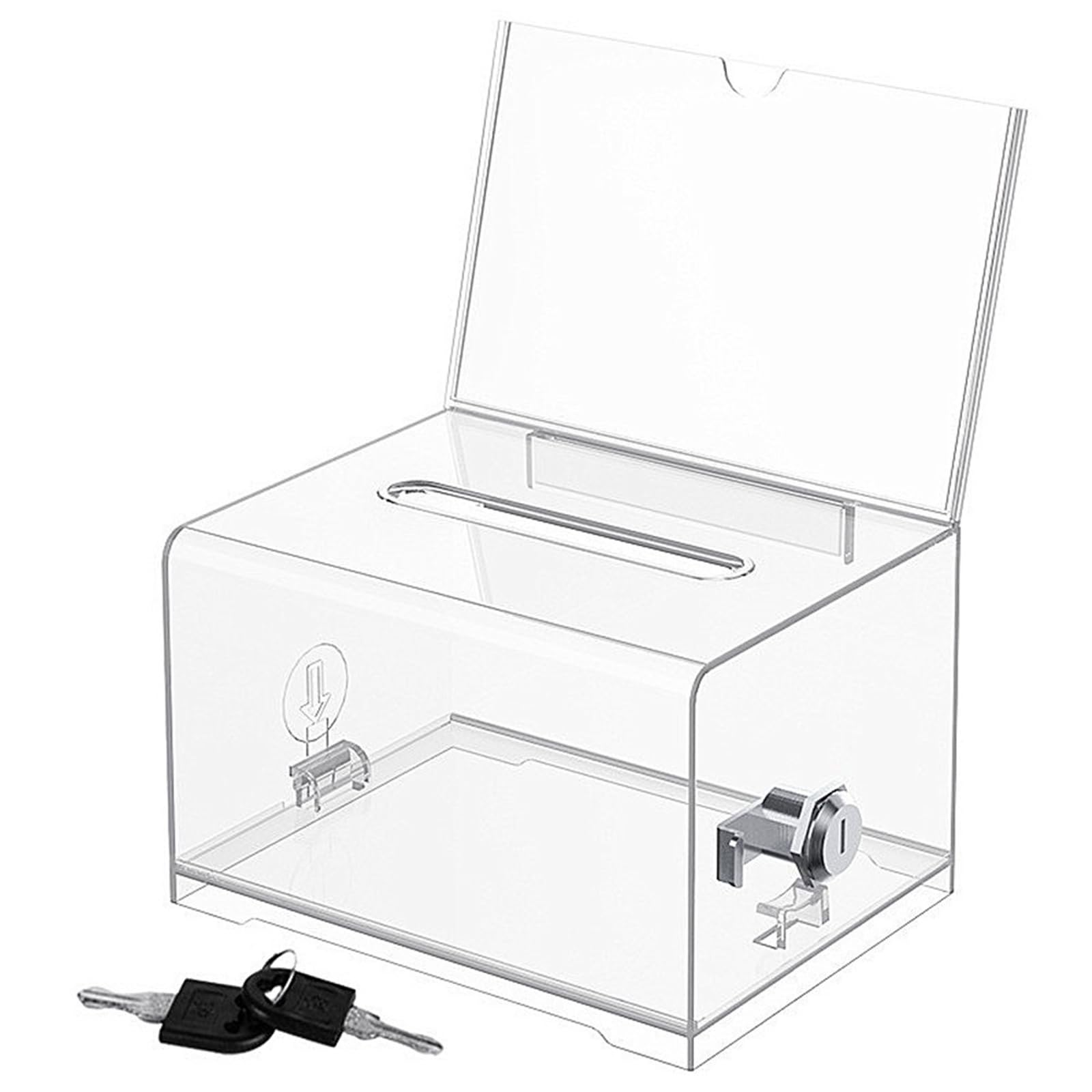 Practical Charity Donation Box Clear View Portable Suggestion for Fundraising and Public Voting Raffle