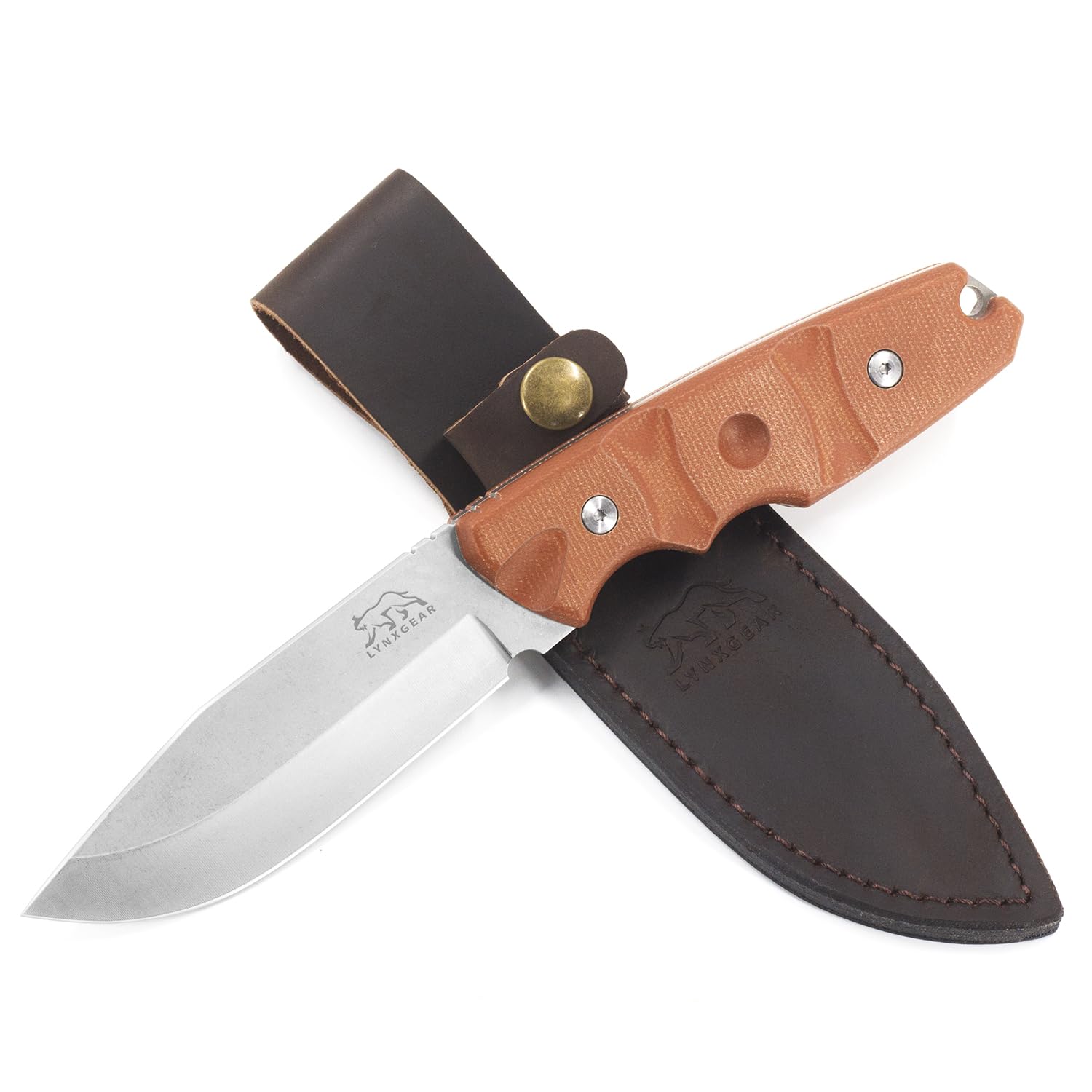 LYNXGEAR Fixed Blade Knife with Sheath, 4.5