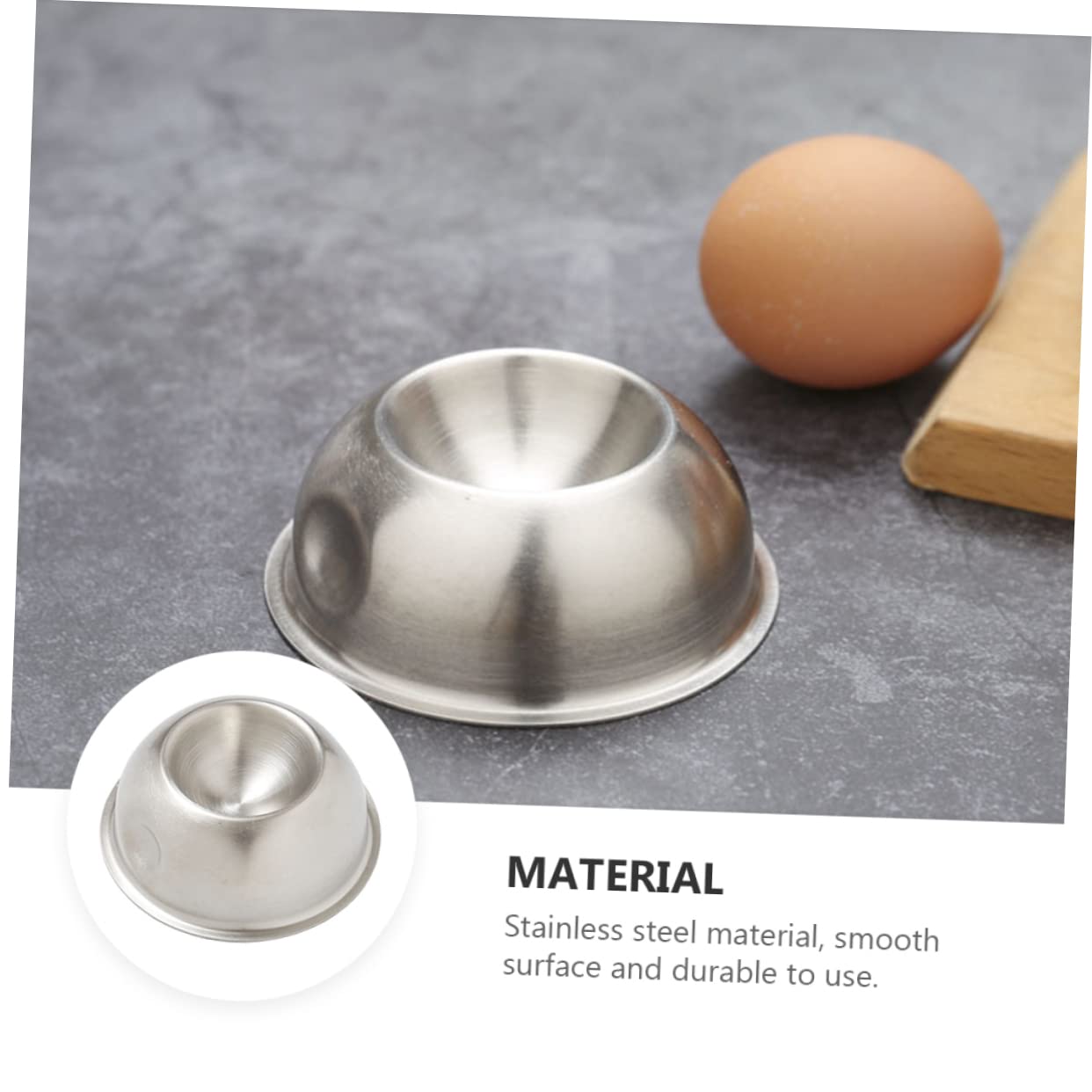 HEALLILY Stainless Steel Egg Cup Holder Egg Tray for Kitchen Set Breakfast Silverware Holder