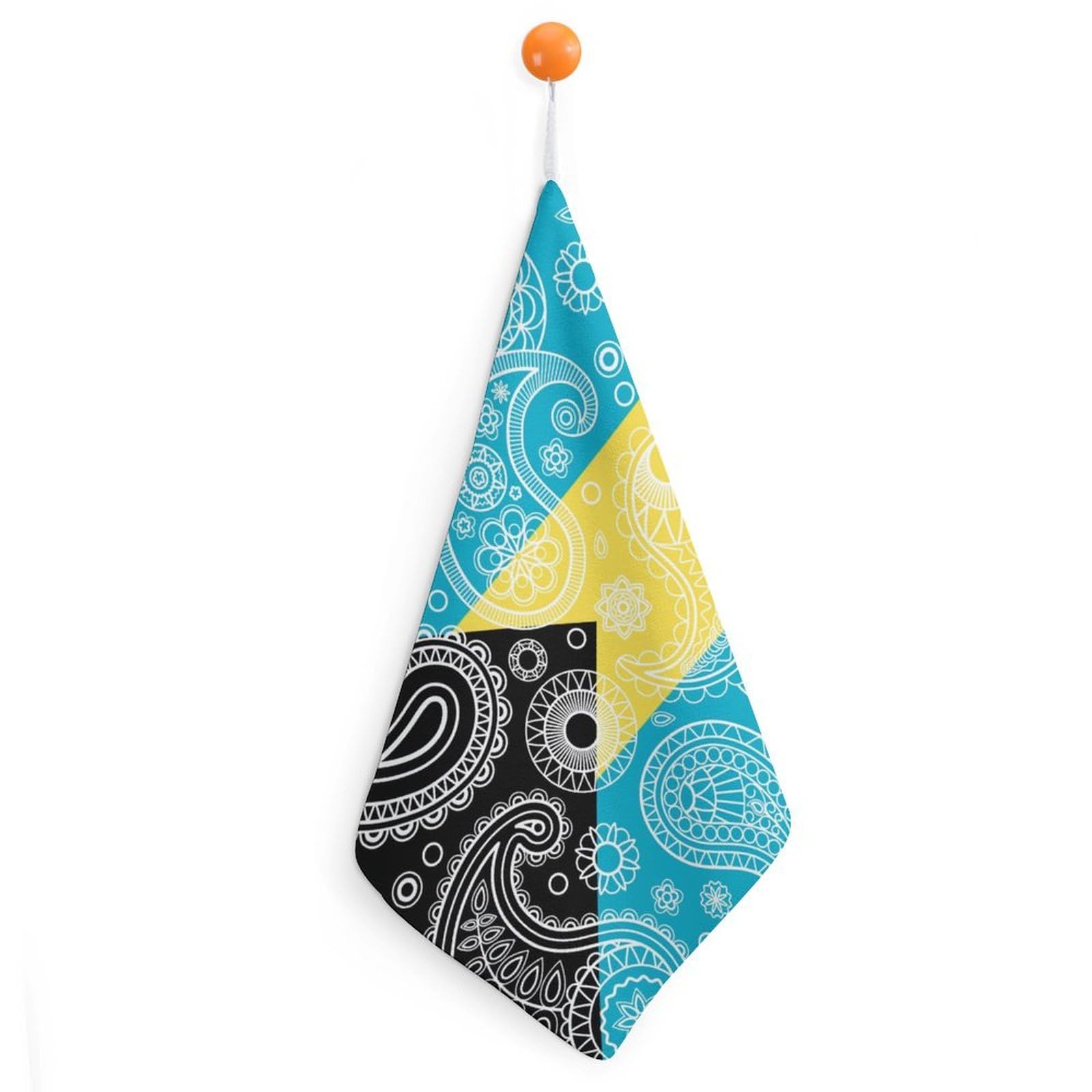 TXFBTRFSA Bahamas Paisley Flag Hand Towels with Hanging Loop Kitchen Towel Handkerchiefs Cleaning Cloths