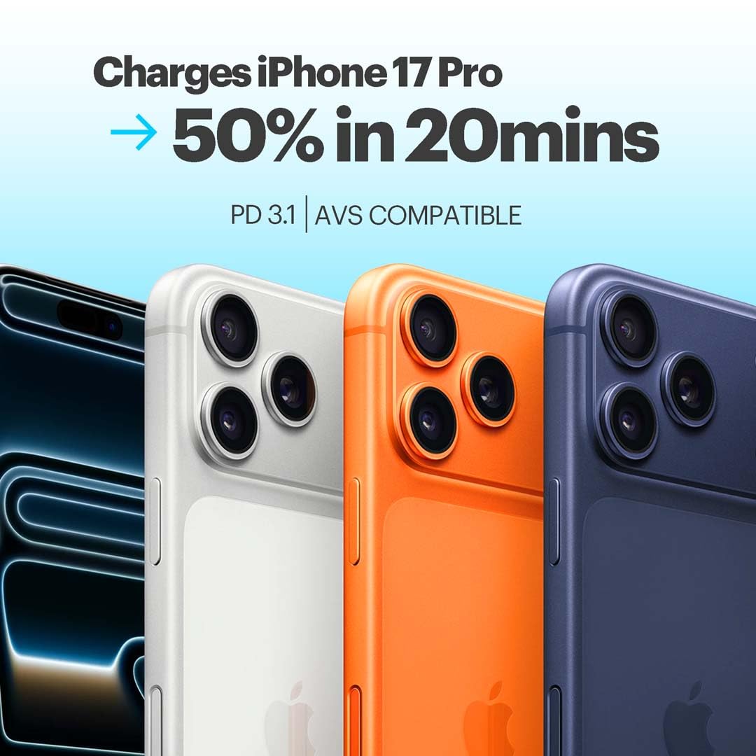 Stuffcool Nomad Pro 140W GaN Charger PD 3.1, AVS, TFT Display, SFC 2.0, iPhone 18/18 Pro/Duo 50% in 15 Mins, MacBook Pro, Pixel 11, Laptops, Smartphones,Gaming Laptops, EU/US/UK Pins, 150+ Countries — Amazon image 7