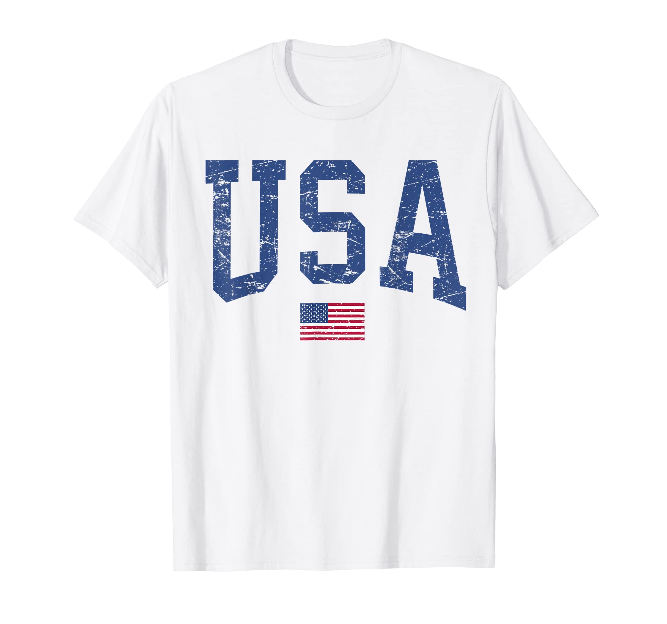 USA Women Men Kids Patriotic American Flag Distressed T-Shirt