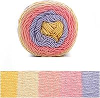 Vista 10 de Hilo de color de algodón para tartas, hilo multicolor arcoíris para tejer y tejer a ganchillo, 2 bolas de 7.05 oz, 45% algodón, 55% acrílico, hilo