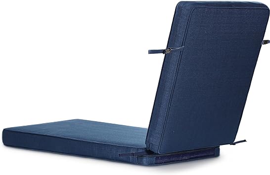 SUNROX All-Weather Fade-Resistant Lounge Chair Cushions DryFast Foam Chaise Lounge Cushions for Outdoor Furniture Patio Pool Lounge Chaise Cushions with Adjustable Straps 73x22 Inch, Navy