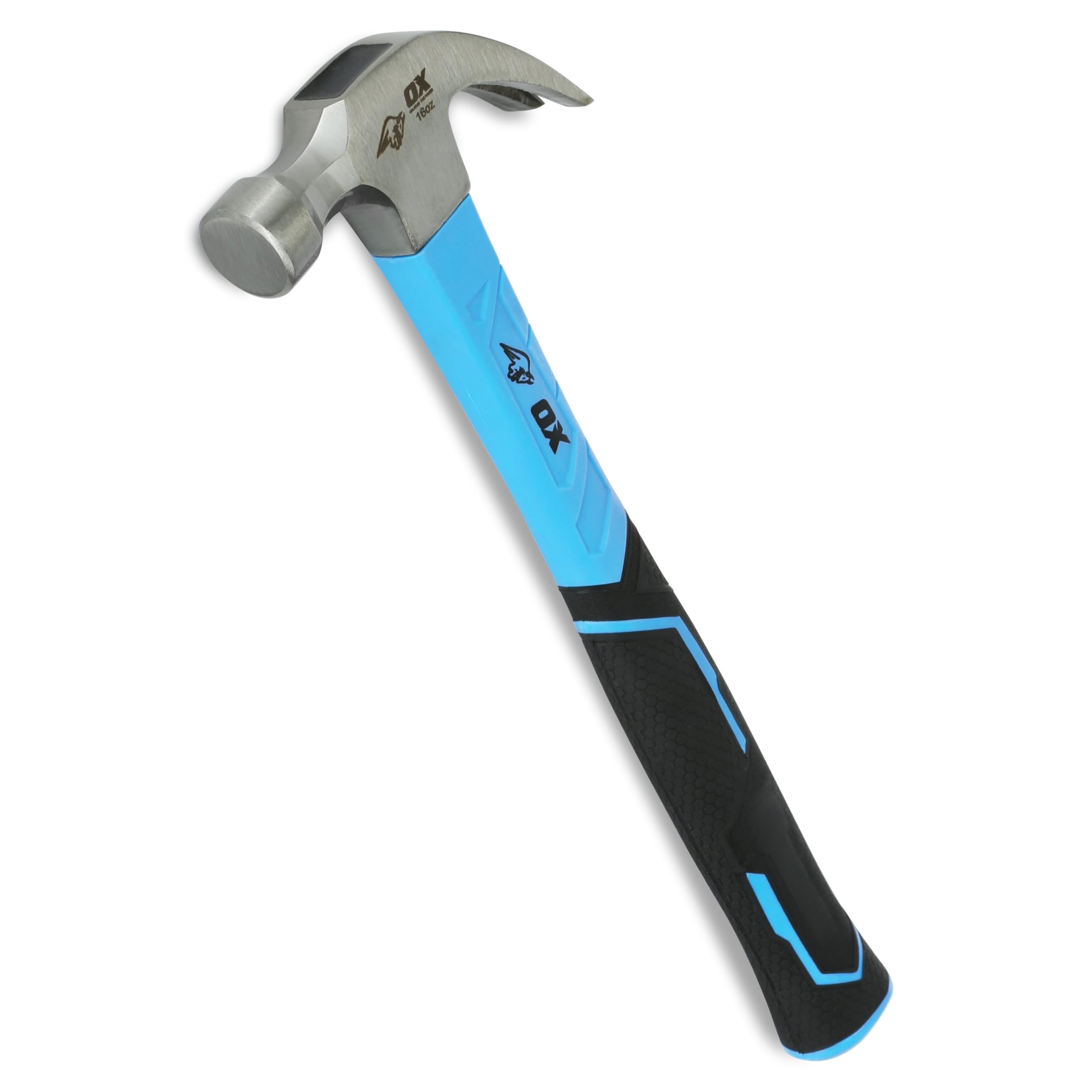 Ox Tools OX-T081216 Trade Fiberglass Handle Claw Hammer - 16oz / 450g