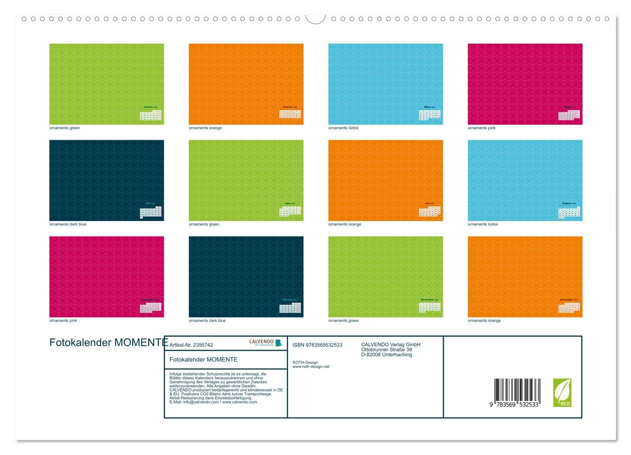 CALVENDO - Fotokalender MOMENTE (hochwertiger Premium Wandkalender 2027 DIN A2 quer), Kunstdruck in Hochglanz: Erstellen Sie Ihren eigenen Fotokalender!