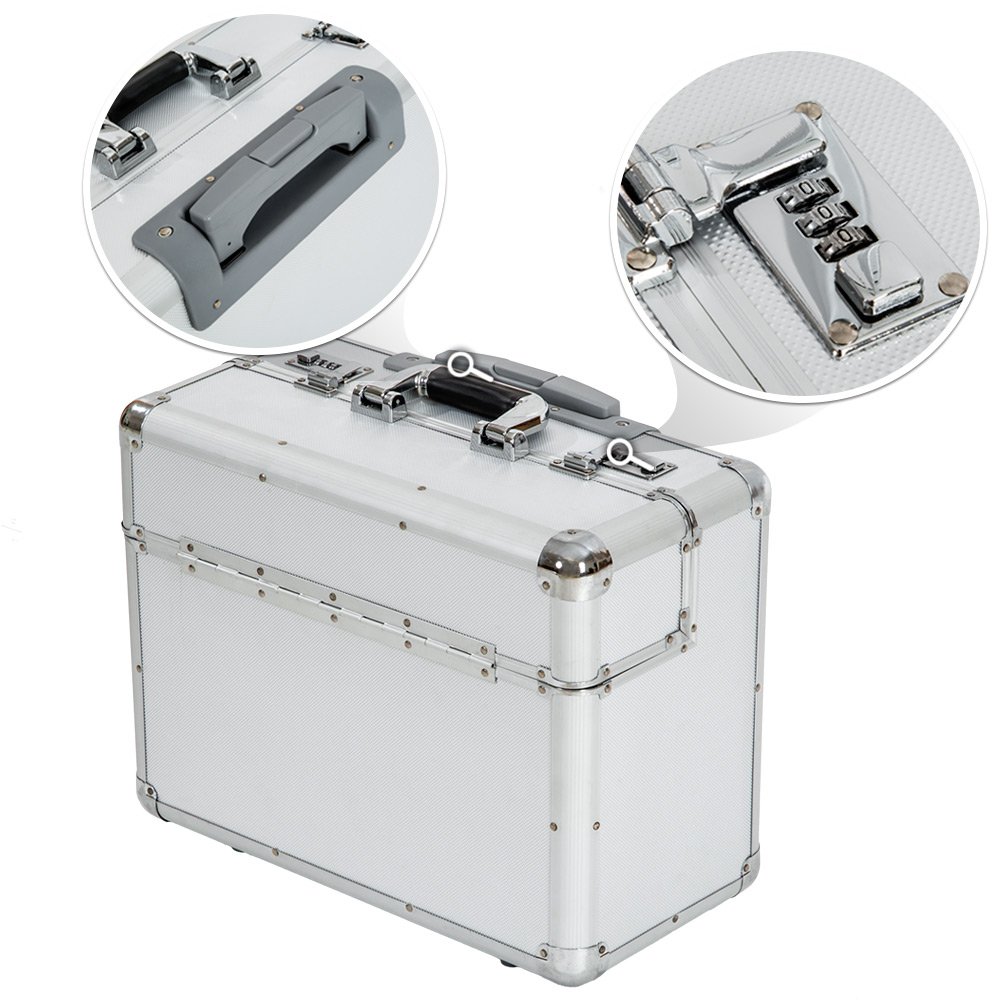 tectake 401231 Pilot Case Trolley Valise Mallette de Pilote Sac à roulettes Poignée