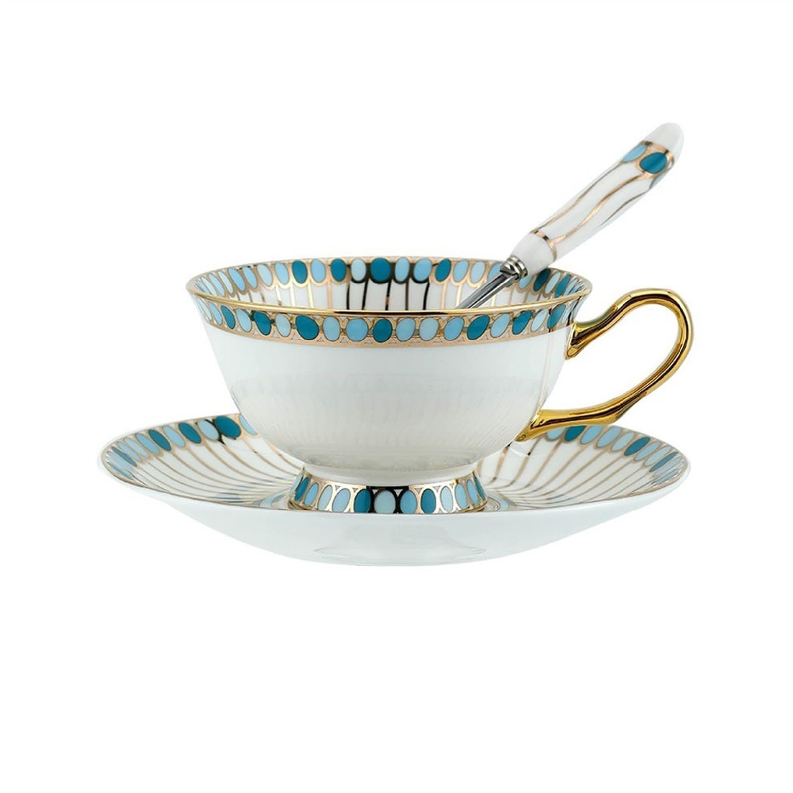 Tasse à café en céramique haut de gamme et son service à thé chic pour l'après-midi