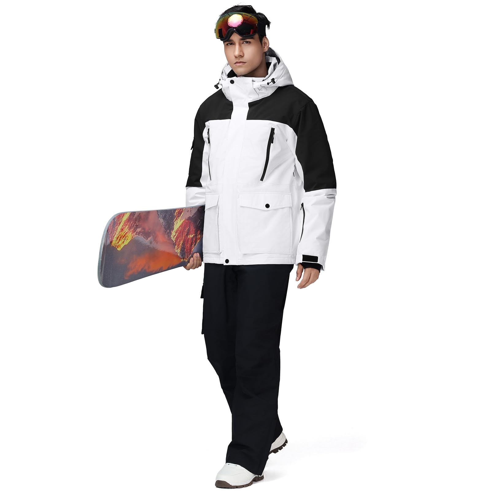 HOTIAN Herren Ski Jacke und Hosen Set Herren Schneeanzug Winter Warme schneeanzug Wasserdicht Winddicht skibekleidung Snowboard Set
