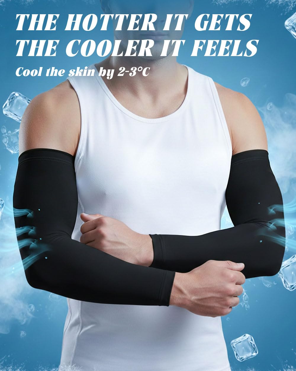 BHYTAKI Manchons de compression rafraîchissants pour homme et femme, protection solaire UPF50 UV pour le travail, le sport, le tatouage