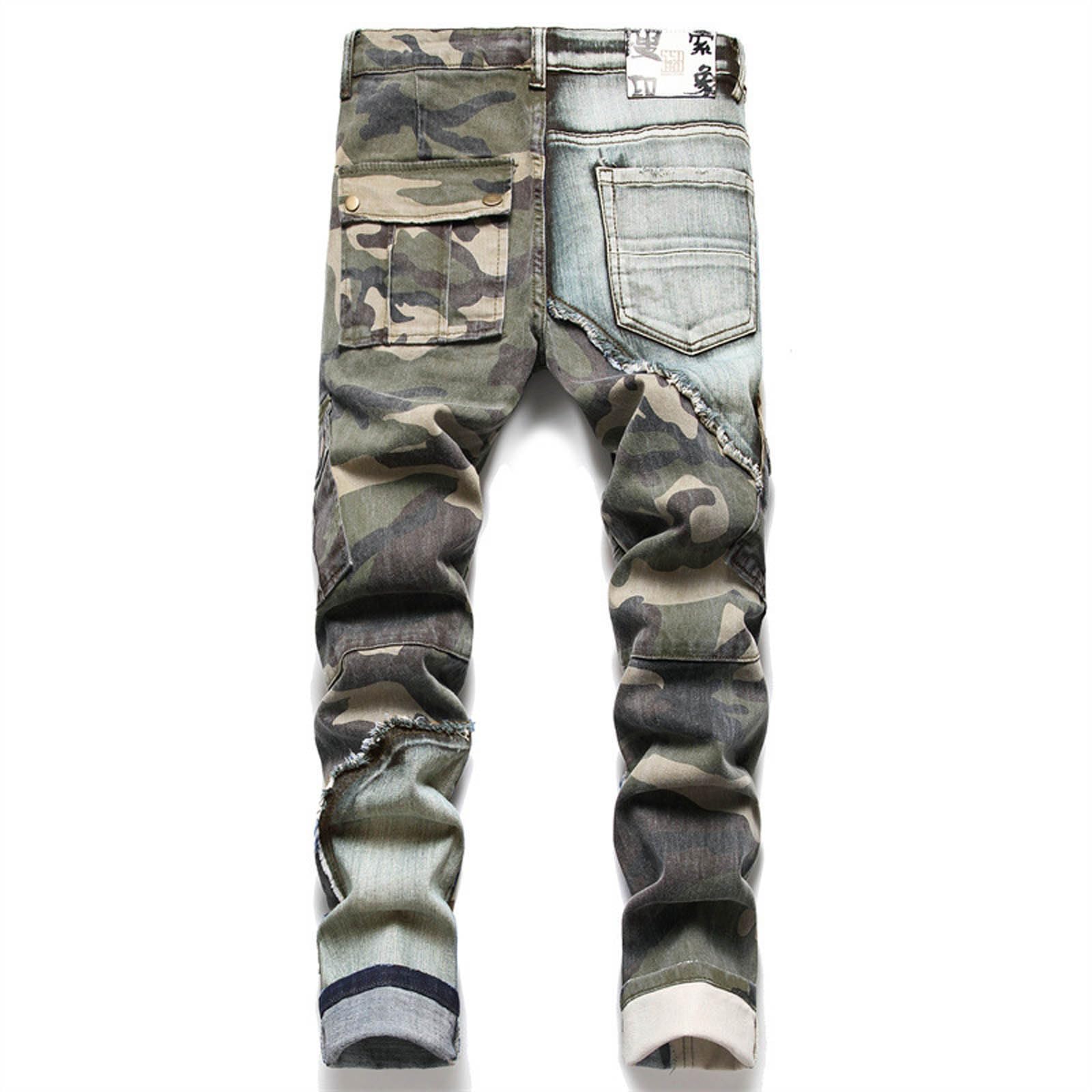 Jeans Uomo Strappati, Pantaloni Jeans Uomo Elasticizzati Pantaloni in Denim Stretch Pantaloni Casual con Design a Spruzzo di Inchiostro Jeans Curvy Jeans Nero Moda Versatile per Tutte Le Occasioni