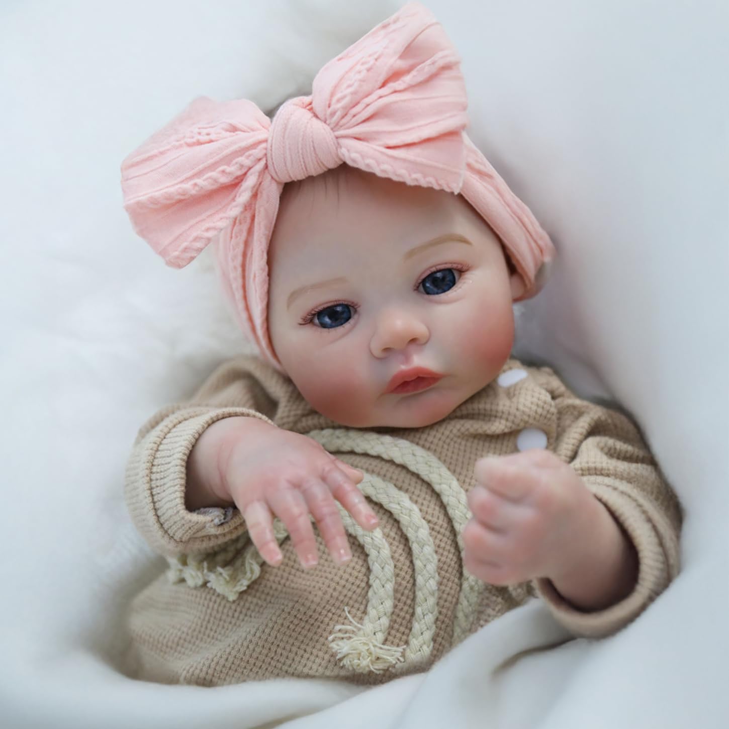 Reborn Baby Dolls Girl - 20 Inch Lifelike Newborn Dolls, Real Life Baby Toy with Soft Weighted Body, Real Baby Reborn Gift Set for Kids Age 3+