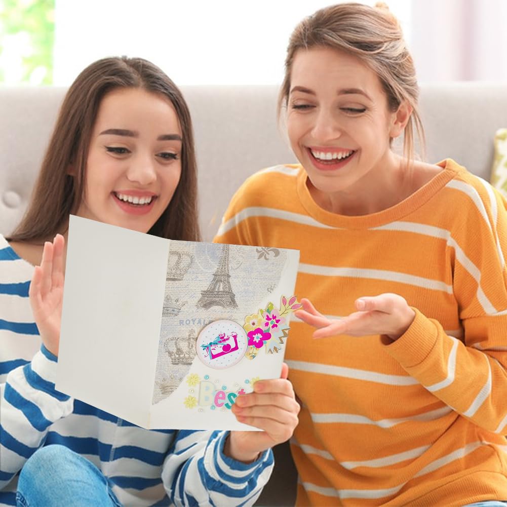 AHANDMAKER Kits de fabricación de tarjetas de papel, 15 tarjetas de felicitación en blanco y sobres, tarjetas de felicitación coloridas para cumpleaños, bodas, profesores, padres, Navidad, regalos