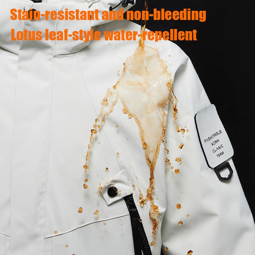 3-In-1 Winter-Softshell-Skijacke Wasser- Und Windabweisend Warm Gefütterte Kapuzenjacke